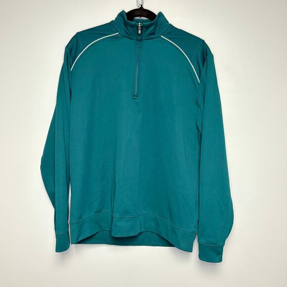 Cutter & Buck Forest Green Wicking Gorpcore Outdoor 1/4 Zip Pullover Mens Sz M - Picture 1 of 6